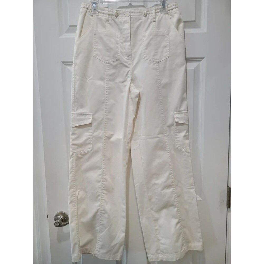 Nwot HG Jrs. Cream Wide Leg Cargo Utility Pants Medium